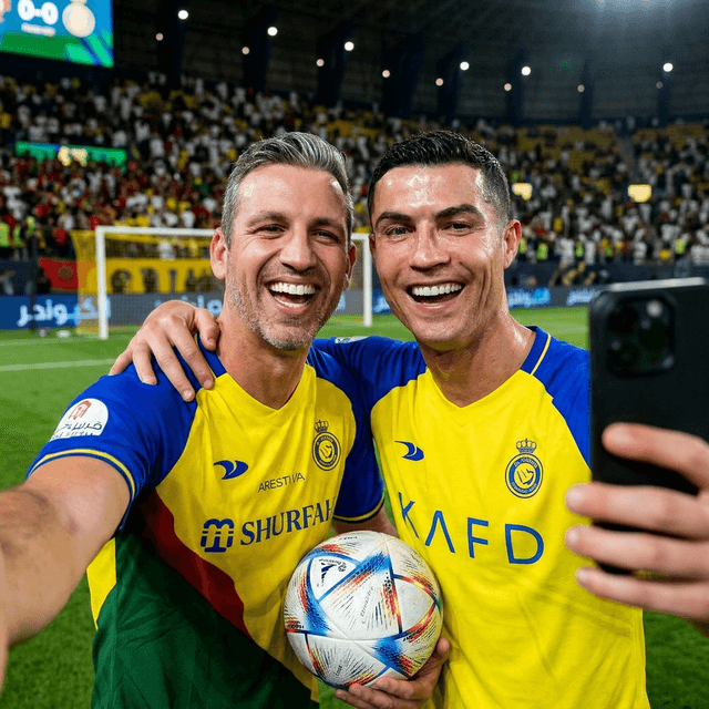 Chase and Ronaldo after the match